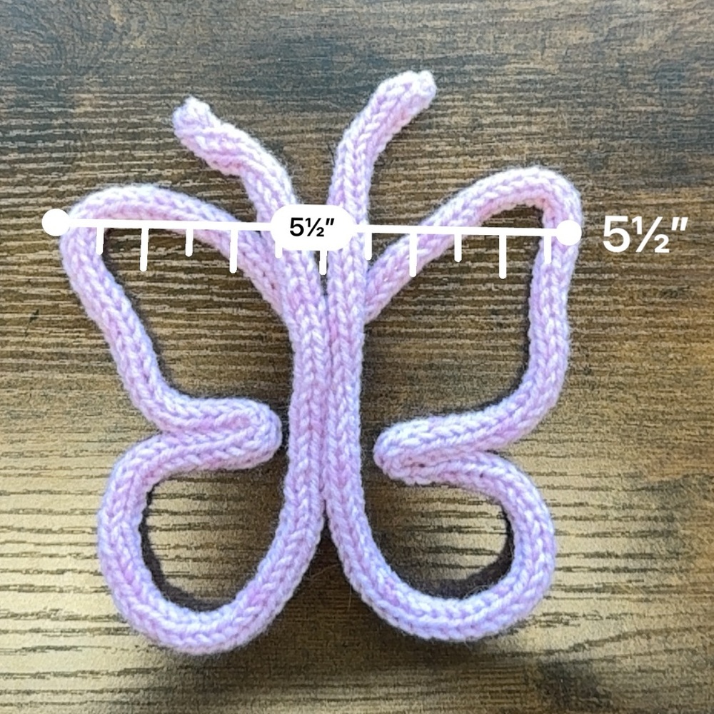 Light Pink Metal & Knit Butterfly Decor - Picture 4 of 5